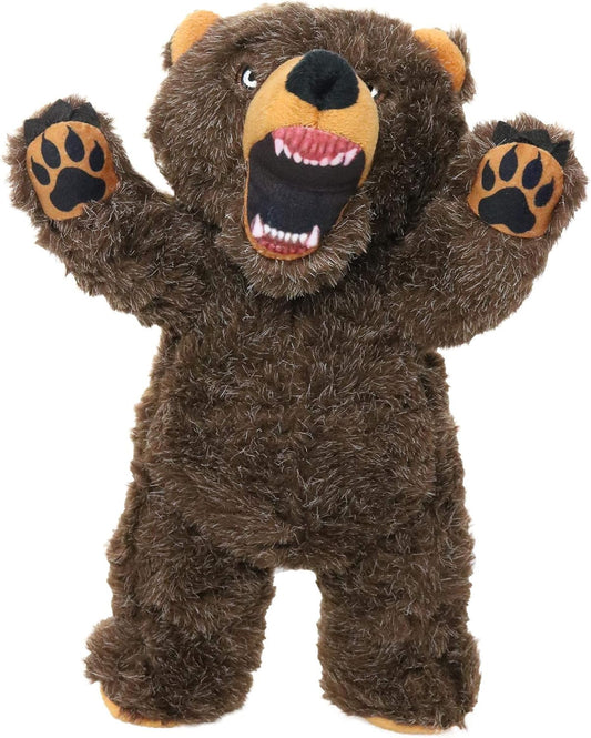 MIGHTY- Angry Animal Bear - Squeaker-Multiple Layers. Made Durable, Strong & Tough. Interactive Play (Tug, Toss & Fetch). Machine Washable & Floats