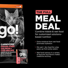 Go! Solutions Carnivore, Grain-Free, Protein Rich Dry Cat Food, Salmon and Cod Recipe