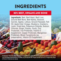 Northwest Naturals Freeze-Dried Beef Dog Food - Bite-Sized Nuggets - Grain-Free, High-Protein, Raw Diet, Human-Grade Ingredients, All Natural, Premium Quality, Healthy & Nutritious, Made in USA, 25 Oz