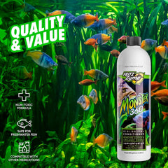 Fritz Aquatics 75016 FritzZyme Monster 360 Concentrated Biological Conditioner for Fresh Water Aquariums, 16-Ounce