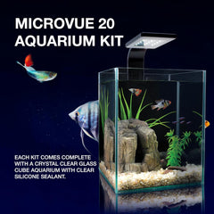 Cobalt Aquatics Microvue Nano Aquarium Kit - Includes Filter & LED Light - Ideal for Nano Reefs, Planted Tanks & Small Aquatic Setups