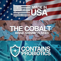 Cobalt Aquatics Probiotic Brine Shrimp with Blue Flakes - Nutrition Formula for Tropical & Marine Fish - Supports Digestion & Immune Health