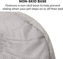 Furhaven 18" Round Pet Bed for Indoor Cats & Small Dogs, 100% Washable, For Pets Up to 14 lbs - Minky Plush & Velvet Hug Bed - Silver Gray, 18-inch