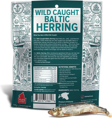 PLATO Pet Treats Fish Dog Treats - Air-Dried, Single Ingredient Dog Treat - with Omega 3 & 6 Fatty Acids to Support Skin and Coat - 100% Whole Fish - Wild Caught Baltic Herring Dog Treats