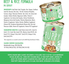 Weruva Puppy, Beef and Rice Formula in Gravy (Pack of 8)