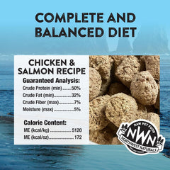 Northwest Naturals Freeze-Dried Chicken & Salmon Dog Food - Bite-Sized Nuggets - Grain-Free, High-Protein, Raw Diet, Human-Grade, Limited Ingredients, All Natural, Omega-3 for Skin & Coat