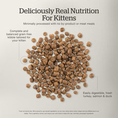 Now Fresh Grain-Free Dry Kitten Food with Turkey, Salmon & Duck, Healthy Kibble for Growing Cats with Real Meat & Fish, Chicken-Free, with Pumpkin & Probiotics for Sensitive Stomachs, 3 lb Bag