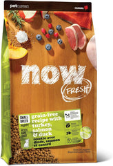 Now Fresh Grain-Free Small Breed Dry Dog Food with Turkey, Salmon & Duck, Healthy Kibble for Adults Made with Real Meat & Fish, Chicken-Free Recipe, Pumpkin & Probiotics for Good Digestion