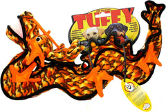 TUFFY - World's Tuffest Soft Dog Toy -Dragon Orange-Multiple Layers. Made Durable, Strong & Tough. Interactive Play (Tug, Toss & Fetch). Machine Washable & Floats