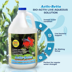 Bio-Activ Live Betta Water - 1 Gallon - Instant Cycling, No Chlorine, Balanced Formula with Live Bacteria for Freshwater Aquariums