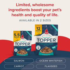 PLATO Pet Treats Dog Food Toppers - Air-Dried Dog Food Toppers for Dry Food - with Collagen to Support Skin and Coat Health - Fish and Collagen Recipe