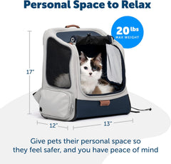 Solvit ProductPet Safe Happy Ride Backpack Pet Carrier - Perfect for Dogs & Cats up to 20lbs - Mesh Windows for Comfortable Travel - Harness Tether for Safety - Easy Access Treat Opening - Can be Secured in The Car