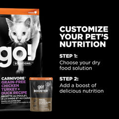 Go! Solutions Booster Brain Health, Grain-Free Wet Cat Food Topper 2.5 oz Pouch (Pack of 24)