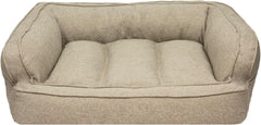 Arlee Memory Foam Pet Bed, Sofa Couch Style, Small/Medium, Comfortable Cuddler with Extra Support, Durable Fabric, and Premium Memory Foam for Dogs and Cats, Good for Living Room, Bedroom, Walnut Tan