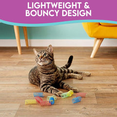SPOT Thin Colorful Springs Cat Toy - Bouncy Toys for Medium Indoor Cat Breeds to Bite, Swat, Chase - Keeps Cats & Kittens Entertained for Hours - Includes Ten Wide Spiral Springs, Assorted Colors