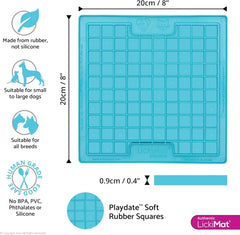 LickiMat Classic Playdate Slow Feeder for Dogs Lick Mat Boredom Anxiety Reducer Perfect for Food Treats Yogurt Liquid Food Peanut Butter Fun Alternative to a Slow Feed Dog Bowl, Turquoise