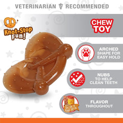 Nylabone Pretzel Power Chew Toy for Dogs, Dog Toys for Aggressive Chewers, Bacon & Peanut Butter Flavor, Small Dogs