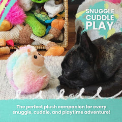 Snugarooz Magical The Unicorn Plush Dog Toy with Repair Patch – Soft Durable - Crinkle & Squeaker Rainbow Mane - Tail for Small Dogs & Puppies