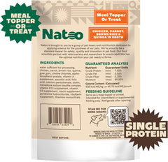 Natoo Dog Food Topper for Picky Eaters, Dog Treat (Chicken, Carrot, Brown Rice, & Quinoa) Dog Toppers for Dry Food, Wet Meal Toppers for Dogs & Puppies, Limited Ingredient Dog Food (Case of 20) 3oz Ea