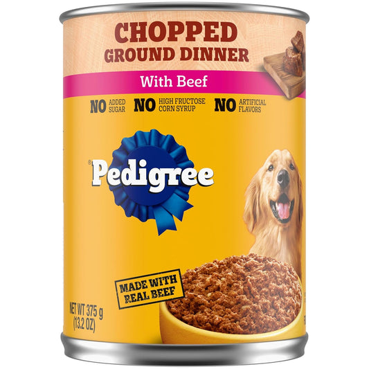Pedigree Wet Food Pedigree Chopped Ground Dinner With Beef Adult Canned Wet Dog Food 13.2 oz, 1 ea