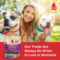 PLATO Pet Treats Small Bites - Air-Dried Training Treats for Dogs - Supports Healthy Digestion - Limited Ingredients - Lamb