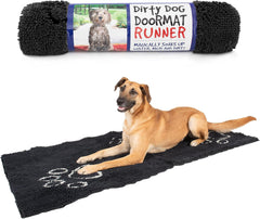 Dog Gone Smart Dirty Dog Doormat - Fast Drying Rug with Super Gripper Backing for Clean Floors - Super Absorbent and Machine Washable Mat for Muddy Paws - Black Hue