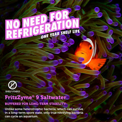 Fritz Aquatics FritzZyme 9 Live Nitrifying Bacteria Naturally Removes Amonia & Nitrite for Saltwater Fish