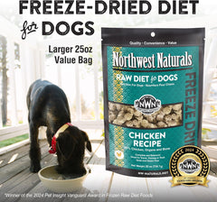Northwest Naturals Freeze-Dried Chicken Dog Food - Bite-Sized Nuggets - Grain-Free, High-Protein, Raw Diet, Human-Grade Ingredients, All Natural, Healthy & Nutritious, Proudly Made in USA,