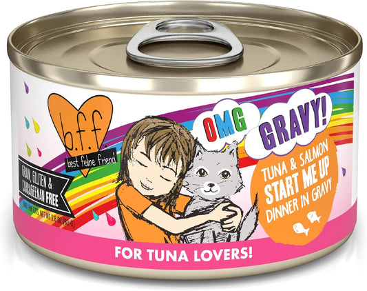 Weruva B.F.F. OMG - Best Feline Friend Oh My Gravy!, Tuna & Salmon Start Me Up with Tuna & Salmon