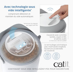 Catit PIXI Smart Vacuum Food Container – Airtight Cat Food Storage with Auto Vacuum Seal, BPA-Free, Energy Efficient, Whimsical Cat Design & Scoop