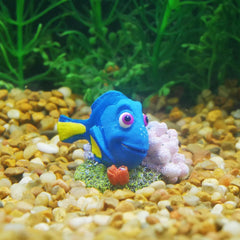 Disney Penn-Plax - Officially Licensed Disney's Finding NEMO Aquarium Ornament - Dory with Pink & Purple Coral - Mini Sized 1.6" Tall