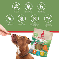 PLATO Pet Treats Dog Treats - Air-Dried Jerky for Dogs - Delicious, Real Meat Dog Treats - Grain Free - Supports Healthy Digestion - Chicken Jerky with Pumpkin