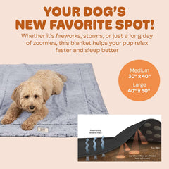 Dog Gone Smart Chilli Kuzzi FIR Blanket - Velvet Velboa and Tipped PV Plush - Ultra-Soft Dog Blanket with Far Infrared Technology - Calms, Relaxes and Heals - Suitable for Every Dog - Grey