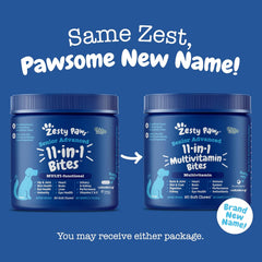 Zesty Paws Senior Dog Multivitamin Treats - Glucosamine for Dogs + Digestive Enzymes & Probiotics - Grain Free Dog Vitamins and Supplements for Skin & Coat + Immune Health Chicken - Advanced - 90ct