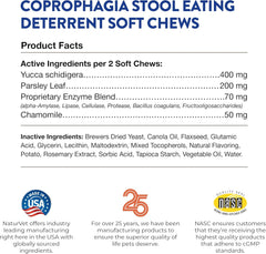 NaturVet – Coprophagia Stool Eating Deterrent Plus Breath Aid – Deters Dogs from Consuming Stool – Enhanced with Breath Freshener, Enzymes & Probiotics – 70 Soft Chews