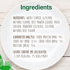 Nylabone Healthy Edibles Natural Dog Chews Long Lasting Meaty Center Beef Flavor Treats for Dogs, Small (12 Count)