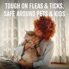 TropiClean Cat Flea and Tick Treatment Spray, Continuous Gentle Mist, Prevent & Control by Contact, Powerful & Natural Defense 14 oz