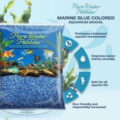 Marine Blue Aquarium Gravel - Non-Toxic, Colorfast, Vibrant Substrate for Aquariums, Terrariums, Ponds & Crafts