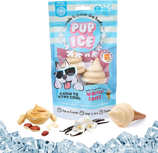 SPOT Pup Ice- Ready to Freeze at Home Dog Treats-Edible Chews for Medium Breed Dogs & Puppies