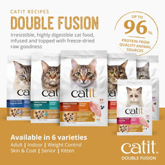 Catit Recipes Double Fusion Weight Control Cat Food – Chicken Recipe, High-Protein, Freeze-Dried Raw Toppings, No by-Products, Minimally Processed, Balanced Nutrition
