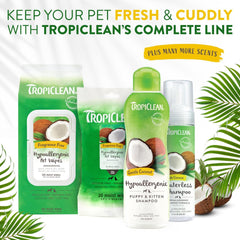 TropiClean Hypoallergenic Dog Wipes for Paws, Butt, Face and Body, Safe for Puppy, Puppy Essentials, Cleaning Deodorizing, Unscented, Cat Safe 100 count