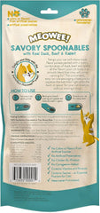 Savory Spoonables with Real Duck, Beef & Rabbit, Tube, Triple Flavor Squeezable Lickable Wet Treats for Cats with Built-in Spoon for Less Mess