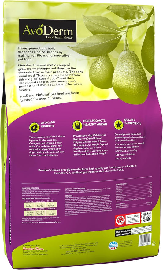 Avoderm Natural Weight Support Dry Dog Food 28 Pound (Pack of 1)