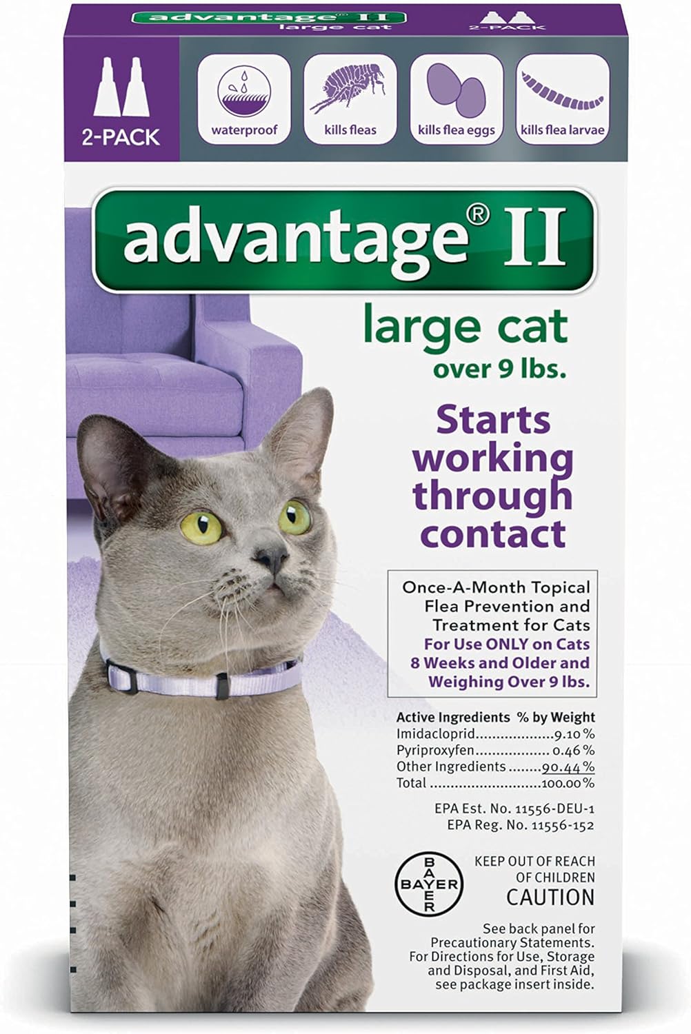 Elanco Advantage Cat Vet-Recommended Flea Treatment & Prevention | 4-Month Supply
