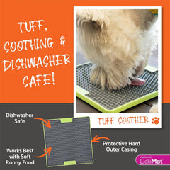 LickiMat Tuff, Heavy-Duty Soother, Dog Slow Feeder Lick Mat, Boredom Anxiety Reducer; Perfect for Food, Treats, Yogurt, or Peanut Butter, Fun Alternative to a Slow Feed Dog Bowl, Turquoise