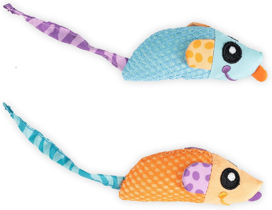 Petstages Catstages Catnip Chew Mice 2 Pack– Interactive Dental Cat Chew Toy that Helps Clean Teeth, Mouse, Multicolored