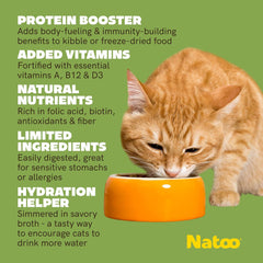 NATOO Cat Food Topper for Picky Eaters, Healthy Soft KittyTreat (Chicken, Sweet Potato & Broccoli) Wet Cat Meal with Gravy, High Protein, Limited Ingredient Adult & Kitten Food, 2.4 oz (Case of 20)