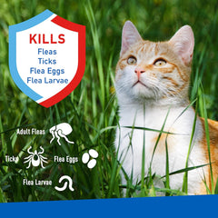 Flea & Tick Spray For Cats, Kills Adult Fleas, Flea Eggs, Flea Larvae, Ticks, Controls Flea Reinfestation For Up To 2 Months, 16 Oz