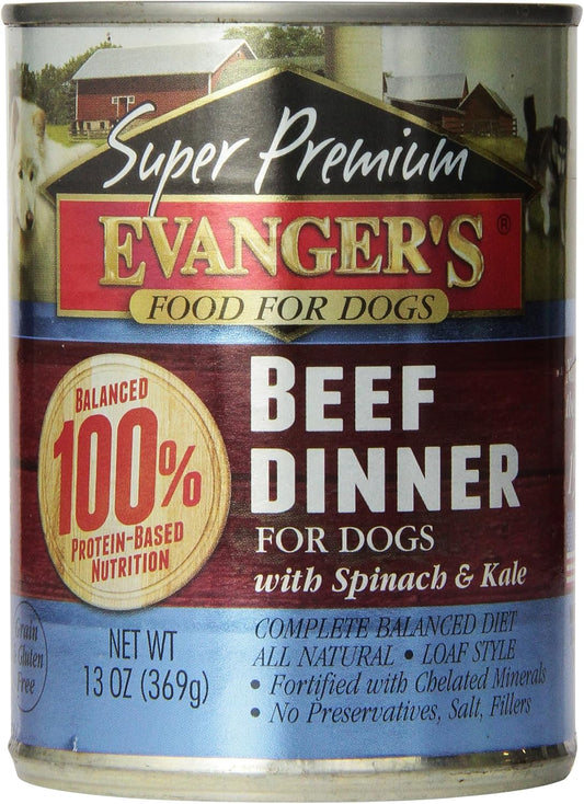 Evanger's Dog & Cat Food Company, Inc. Gold Super Premium Grain Free Beef Dinner for Dogs, 12.8-ounce, 12 pack