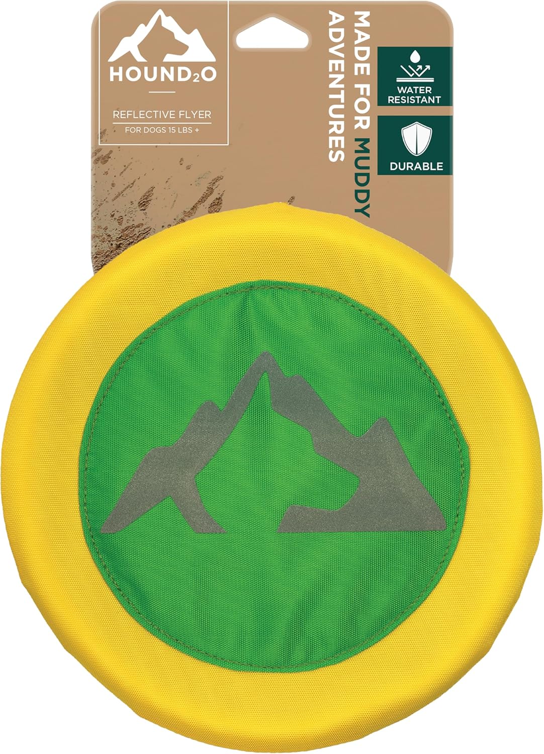 Playology Hound2O Outdoor Dog Toys Reflective Flyer | Durable Pet Toys for Medium and Large Dogs | Water-Resistant Dog Frisbee